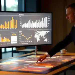 Gráfico de análisis de mercado con inteligencia artificial